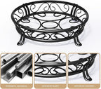Yimobra Metal Plant Stand for Outdoor Indoor, Heavy Duty Flower Pots Holder Rustproof Wrought Iron Planter Stands Garden Round Supports Rack for Planter 9.5 Inches, Bronze Black