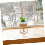 Unomor Boho Wicker Plant Stands Indoor Plant Shelf Small Decorative Tiered Tray for Bonsai Pots Cactus Decorative Pot