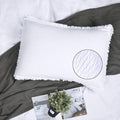 YINFUNG Quilted Pillow Sham White Standard Set of 2 Muslin Cotton Tassel Fringe Pillowcases Matelasse Boho Decorative Textured Gauze Moroccan Thin Soft 20×26 Bright White