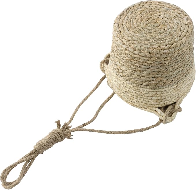 Navaris Seagrass Hanging Plant Pot Set - Decorative Indoor House Plant & Flower Pots with Jute Rope - Woven Basket Pattern for Home Storage - Small, Medium and Large Planters