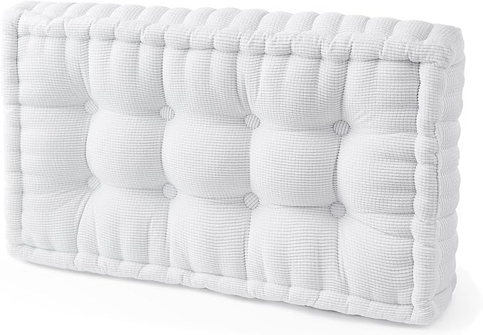 DormCo Rainha - Ultra Thick Tufted Floor Pillow - Pure White