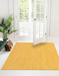 Unique Loom Braided Jute Collection Area Rug - Dhaka (8' Square, Yellow)