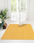 Unique Loom Braided Jute Collection Area Rug - Dhaka (8' Square, Yellow)
