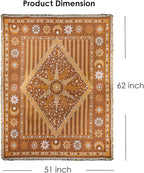 Boho Throw Blanket for Couch Sofa Bed, Decorative Throw Blanket with Tassels, 50"x60" Bohemian Woven Cover for Home Living Room Bedroom Indoor Outdoor Picnic
