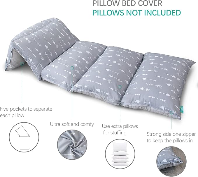 Biloban Floor Lounger Cover Non-Slip & Super Soft Floor Sofa Pillow Case, Great Choice for Kids or Adults Perfect for Slumber Party, Arrow King (Pillow Not Included)