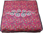 ICC Large Square Floor Pillow Cover Hippie Ottoman Pouf Cover Daybed Cotton Mandala Cushion Cover with Heavy Duty Zipper Seating Ottoman Poufs Dog-Pets Bed (Red/ Yellow Peacock, 35" Square)