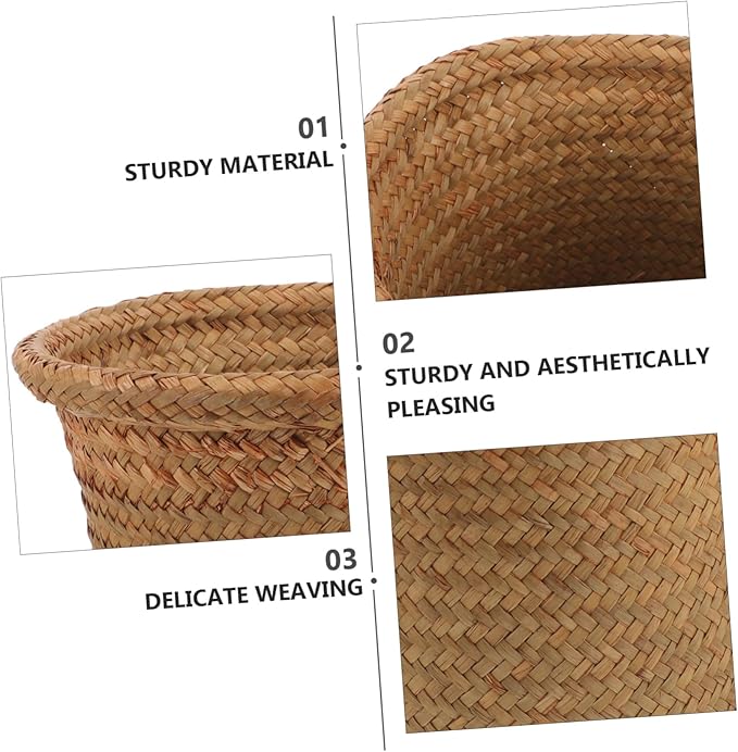 Boho Home Decor Woven Planter Basket Indoor Plant Basket Rustic Woven Flower Pot
