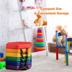 HONEY JOY 6PCS Floor Cushions for Kids, 15 Inch Flexible Alternative Portable Classroom Seating with Handles, Easy to Clean, Thick Soft Foam Hexagon Comfy Seats for Daycare Preschool (Hexagon, Red)