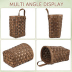 Mini Vintage Woven Wall Basket - Retro Flower & Kitchen Storage Hanging Holder for Small Sundries