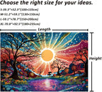 Serborlur Tree of Life Tapestry Trippy Sun Forest Tapestries Colorful Starry Sky Tapestries Hippie Nature Landscape Wall Tapestry Aesthetic Vintage Wall Hanging for Living Room Bedroom (59.1" × 78.7")
