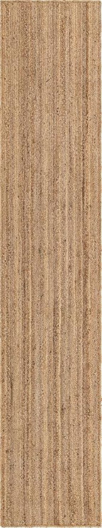 Unique Loom Braided Jute Collection Area Rug - Dhaka (2' 7" x 13' 1" Runner, Natural)