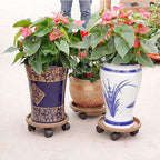 2Pcs Plant Caddy,Planter Pot Mover, Plant Pot Pallet Dolly Caster with Universal Wheels, Round Movable Planter Dolly Trolley Tray Pallet Outdoor Indoor Tree Flower Stand Planter (15.5 inch+2pcs+brown)