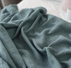 KyraHome 100% Cotton Throw Blankets for Couch, 60"x80" Plant-Dyed Breathable Lightweight Gauze Soft Muslin Throw Blankets for Adults, All Season (Slate Blue)