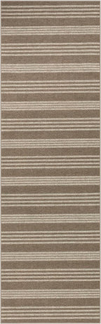 Lahome Elance Striped Washable Runner Rug, 2x8 Easy Jute Hallway Kitchen Runner, Farmhouse Non Slip Non Shedding Indoor Outdoor Carpet for Entry Corridor Foyer, Khaki