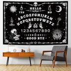 Atrippy Halloween Gothic Grunge Room Decor, Skull Tapestry for Bedroom,Goth Witchy Dark Aesthetic Home Decor,Small Skeleton Vintage Black and White Emo Wall Decor (24" X 36")