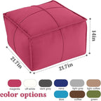 MeMoreCool Stuffed Round Pouf Ottoman Foot Rest, Floor Pouf Foot Stool with Soft Foam Chunk Filling, Small Round Ottoman Footstool Circle Footrest for Living Room