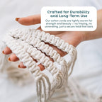 Nook Theory 4-Pack Macrame Plant Hangers with 8 Hooks - Hanging Planters for Indoor Plants, Boho Macrame Hangers Indoor Outdoor, Decorative Plant Hanger Indoor (Light Gray)