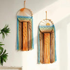 Artilady 2 Pack Macrame Sun Wall Decor Hanging Tapestry Sunrise Sunset Wall Art Set, Hand Woven Boho Tapestries Colorful Decor For Bedroom Living Room Nursery Apartment (2 Pcs)