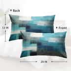 Britimes Throw Pillow Covers Modern Home Art Decor, 12 x 20 Inches Set of 2 Pillow Cases Decorative, Abstract Oil Painting Pillowcases for Bedroom, Living Room, Teal