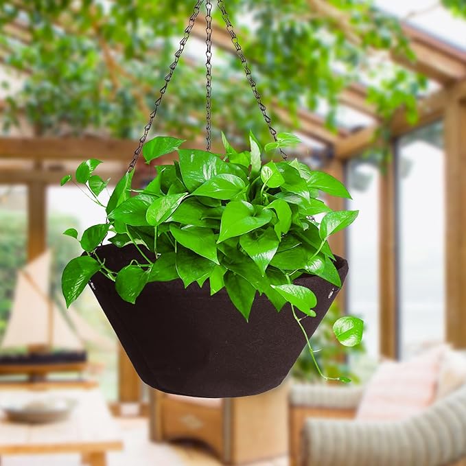 Non-Woven Fabric Plant Liner Replacement Coco Liner Window Basket Trough Shaped Wall and Deck Mount Planters Liner Round Hanging Basket Liner (4, 16)