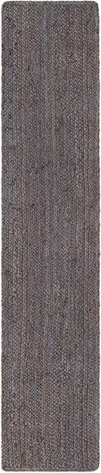 Unique Loom Braided Jute Collection Area Rug - Dhaka (1' 2" x 6' 1" Table Runner, Gray)