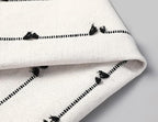 Set of 2 Boho Throw Pillow Covers 26x26,Black Off White Neutral Couch Pillow Case with Tassel Fringe Decorative，Modern Accent Farmhouse Cushion Covers for Sofa Couch Bed Living Room