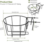 TQVAI 10 Inch Railing Planter - Fit for 1.5 to 3.5 Inches Railing - Adjustable Hanging Planters Outdoor Balcony Deck Flower Pot Holder Metal Baskets for Garden Orchid, Patio Ledge, 3 Pack, Black