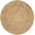 Unique Loom Braided Jute Collection Classic Quality Made Natural Hand Woven With Circle Swirl Details Area Rug (3' 3 x 3' 3 Round, Natural) - size: 3'3" (Round)