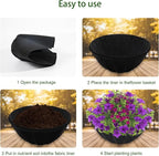 hehimhis 6Pcs 16 Inch Round Non-Woven Planter Basket Liner, Hanging Basket Fabric Liners Coco Fiber Liner Replacement for Hanging Flower Pot (6, 16inch)