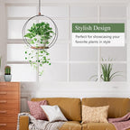 Hanging Planters for Indoor Plants: Macrame Plant Hanger with Sturdy Wood Base, Wall Ceiling Window Decor for Home Garden Patio Office, Housewarming Gift (Pot/Plant Not Included)