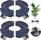 2 Pack Plant Caddy Stands with 360° Wheels Adjustable 15-22 Inch Rolling Plant Stands Heavy Duty Large Plant Carts Dolly with Casters 440lbs Capacity for Large Planter, Garden Pot, Flower Pot, Blue