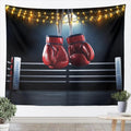 Erosebridal Boy Boxing Gloves Tapestry, Adult Pugilism Game Wall Blanket, Boxing Player Sport Wall Hanging, Black Red Bedroom Decor Large 59x82