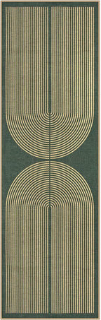 Lahome Enfys Modern Rainbow Easy Jute Kitchen Runner, 2x8 Indoor Outdoor Runner Rug for Hallway Entryway, Farmhouse Dark Green Non Slip Floor Carpet for Bedroom Foyer Laundry Room