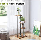3 Tier Plant Stand Indoor, Tiered Plant Stands for Indoor Plants Multiple, Corner Flower Stand for Living Room, Multi-Layer Vintage Design Plant Shelf