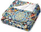 Boho Floral Throw Blanket Colorful Bohemian Mandala Blanket for Sofa Bed Couch Chair Or Dorm 30"x40"