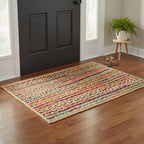 · REDEARTH · Jute Cotton Chindi Area Rug - 2'x3' Rectangular Rug, Handwoven, Non-Shedding, Soft & Durable – Multi Tones for Home Décor in Living Room, Dining Room, Bedroom