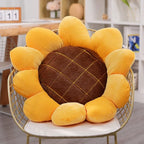LEVINIS Yellow Sunflower Shape Chair Pads Large Throw Pillows Soft Velvet Decorative Reversible Pillow Cushion Mat for Bed Car Couch Chair Sofa Office 27''