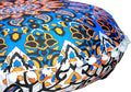 CRAFT KALA 22" Mandala Meditation Floor Pillows Cover Pouf Cover Round Seating Bohemian Mandala Cotton Floor Cushion Cover Outdoor Fireplace Seating Living Room Yoga Room Home Décor Blue Yellow Flower