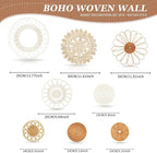 Boho Wall Basket Decor Set of 8,Rattan Flower Wall Decor,Flat Woven Baskets Wall Hanging Decor,Unique Boho Wicker Seagrass Wall Decor(Rattan Classic)