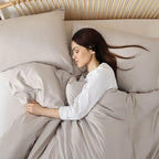 ROSGONIA King Size Comforter Set Linen Grey, 3pcs(1 Boho Comforter & 2 Pillowcases) Soft Lightweight Bedding Blanket All Season Bedspreads Quilt