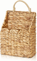 Wicker Hanging Baskets Scalloped Wall Baskets Decor Handmade Woven Hanging Basket Foldable, for Front Door Home Garden Pantry Farmhouse Rustic Decor