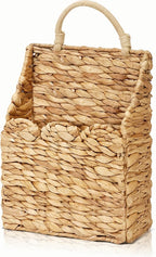 Wicker Hanging Baskets Scalloped Wall Baskets Decor Handmade Woven Hanging Basket Foldable, for Front Door Home Garden Pantry Farmhouse Rustic Decor