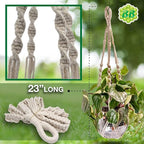 Macrame Plant Hanger with Short Rope (No Tassel) - 23 Inch - Cotton Macrame Cord for Boho Decor Flower Pots - Bohemian Chic Home Decor, Simple Indoor Outdoor Hanging Houseplants or Terrarium | 1 Pack