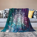 Hippie Mandala Throw Blanket Bohemian Galaxy Space Indian Medallion Trippy Aesthetical Blanket for Sofa Bed Couch Chair Or Dorm 60"x80"