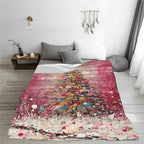 Christmas Tree Throw Blanket Soft Flannel Blanket 60"x50" in Bed Blanket Home Decor for Room Sofa Couch All Season