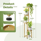 Bamworld Corner Plant Stand Indoor Outdoor, Tall Metal Flower Pot Stands for Multiple Plants, 4 Tier Gold Heavy Duty Plant Shelf for Patio Garden Balcony Living Room Bedroom(Patent Design)