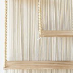 Macrame Wall Hanging Shelf Boho Wall Decor Home 2 Tier Hanger Shelves Braided with Tassels Shelves Organizer for Kitchen, Bedroom, Home Storage, Floating Plant Shelf (Wood)