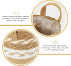 Happyyami Woven Seagrass Plant Basket Planter for Indoor Plants, Large Handwoven Straw Planter with Liner, Floor Storage Basket for Home and Garden Decor
