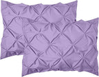 Elegant Comfort 2-Pack Sham Set Pinch Pleat Design, 1500 Premium Hotel Quality Microfiber, Stylish Design-Easy Care, Wrinkle and Stain Resistant, 2-Piece Sham Set, Pleated Standard/Queen, Lilac