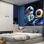 Apdidl Astronaut Space Decor Tapestry for Bedroom, Cool Posters Galaxy Planet Wall Hanging, Fantasy Outer Space Wall Tapestries Men, Funny Art Poster Aesthetic for Boys Guys Gamer Living Room 60" X 79"